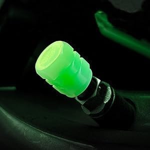 Green Wheel Lights Valve Caps Pack of 4 | SouqKingdom