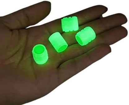 Green Tire Valve Light Caps Pack of 4 KSA