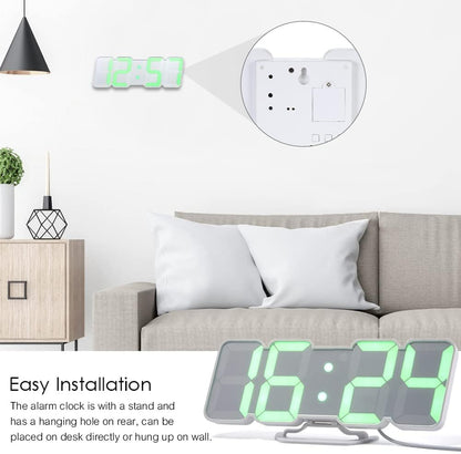 White 3D LED Desktop Alarm Clock SouqKingdom Saudi Arabia