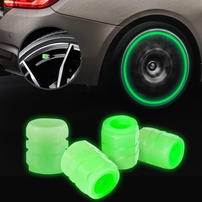 Green Wheel Lights Valve Caps Pack of 4 | SouqKingdom
