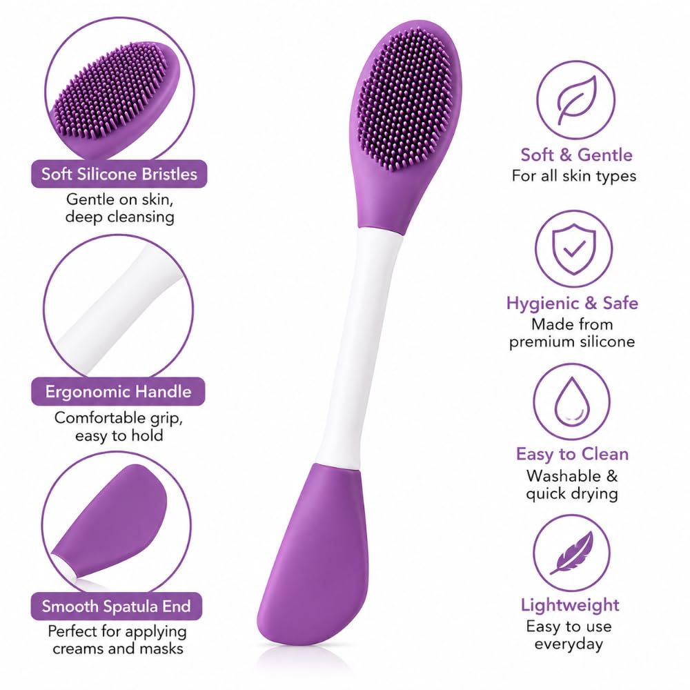 2-in-1 Silicone Face Mask Brush & Pore Cleanser | SouqKingdom