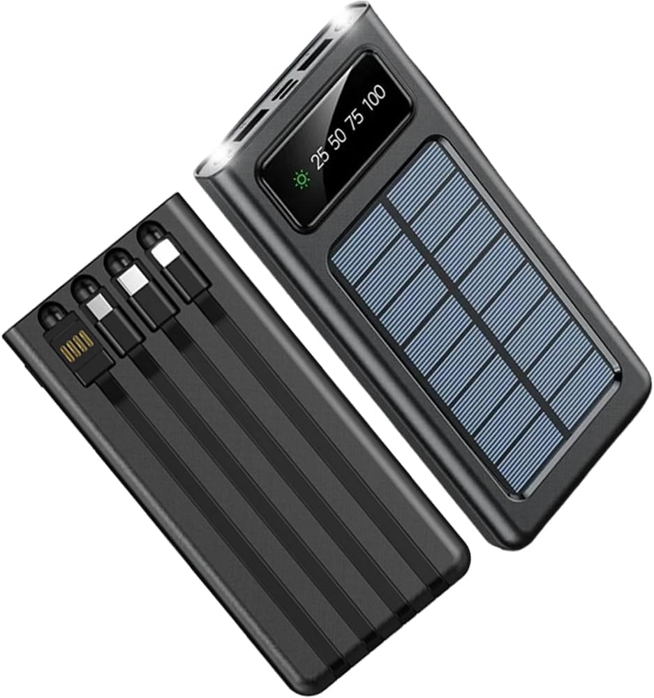 20000mAh Solar Power Bank with Dual Flashlight | SouqKingdom