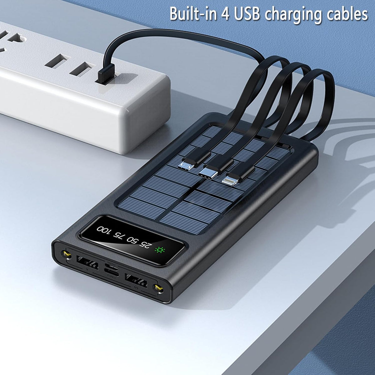 20000mAh Solar Power Bank with Dual Flashlight | SouqKingdom