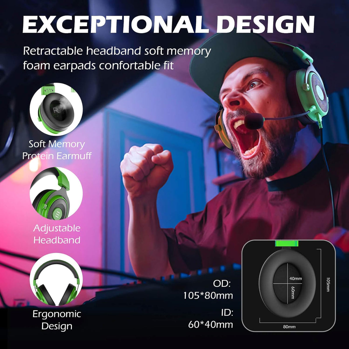 EKSA 7.1 Gaming Headset with Microphone | USB & 3.5mm PC, PS5, PS4 & Xbox Headphones | SouqKingdom Saudi Arabia