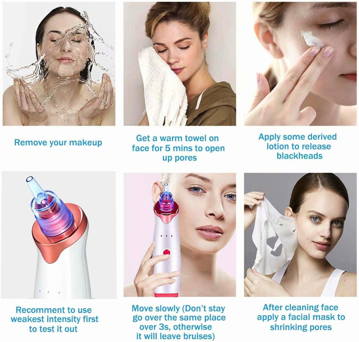 5-in-1 Blackhead Remover Vacuum | Facial Pore Cleaner & Skin Care Device | USB Rechargeable | SouqKingdom Saudi Arabia