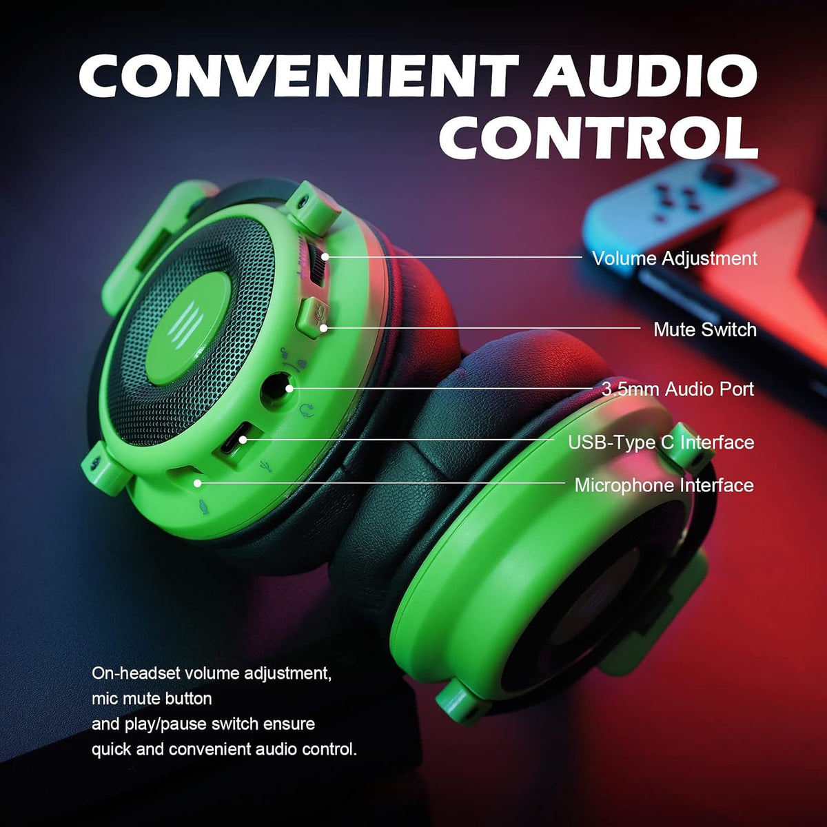 EKSA 7.1 Gaming Headset with Microphone | USB & 3.5mm PC, PS5, PS4 & Xbox Headphones | SouqKingdom Saudi Arabia