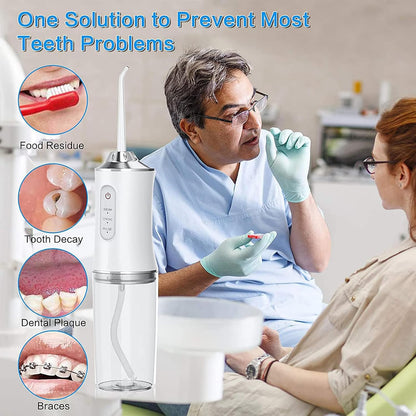 3-in-1 Oral Irrigator & Water Flosser | Portable Rechargeable Dental Cleaner for Teeth & Gum Care