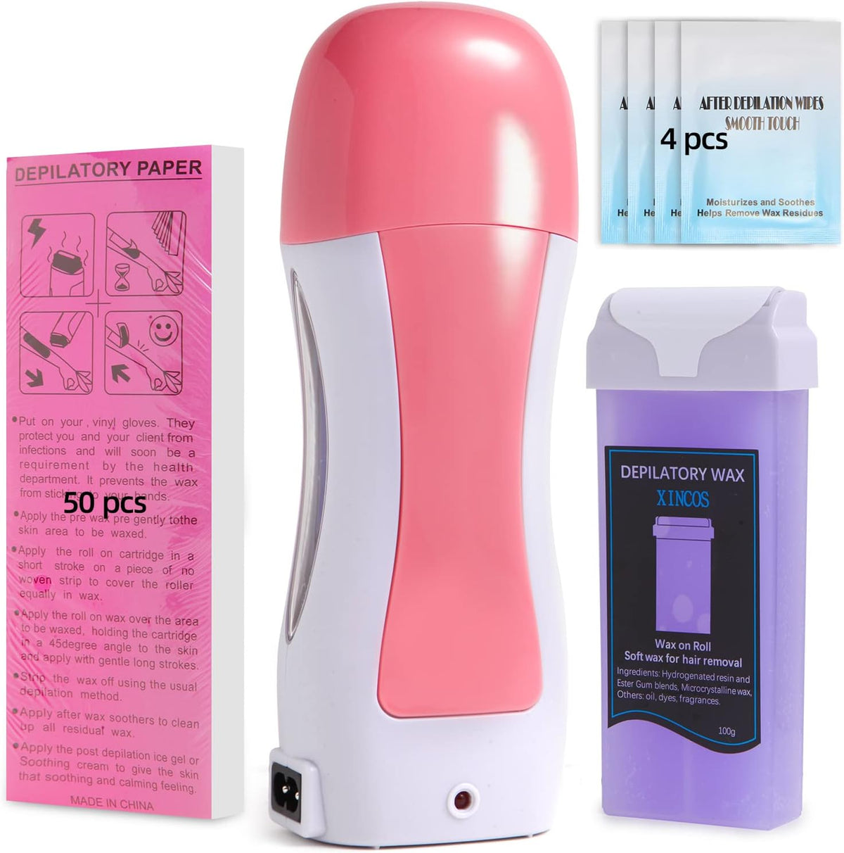 Tobcharm Roll On Wax Kit with Portable Warmer 100g Saudi Arabia