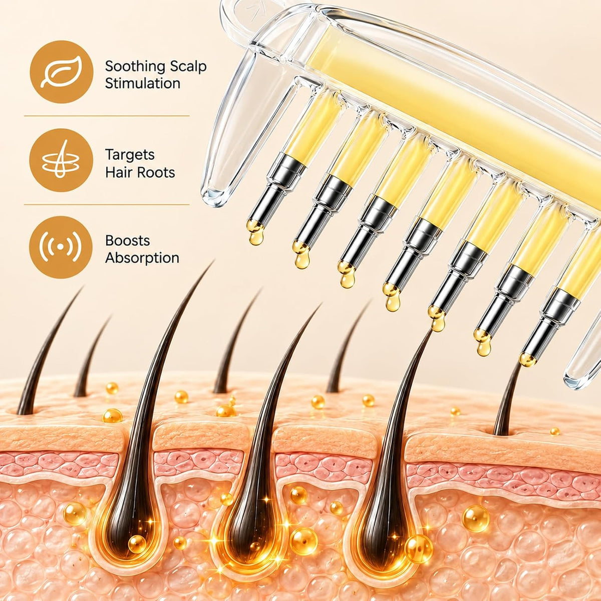Hair serum root applicator bottle