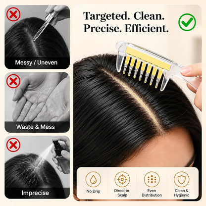 Hair oil applicator comb for scalp
