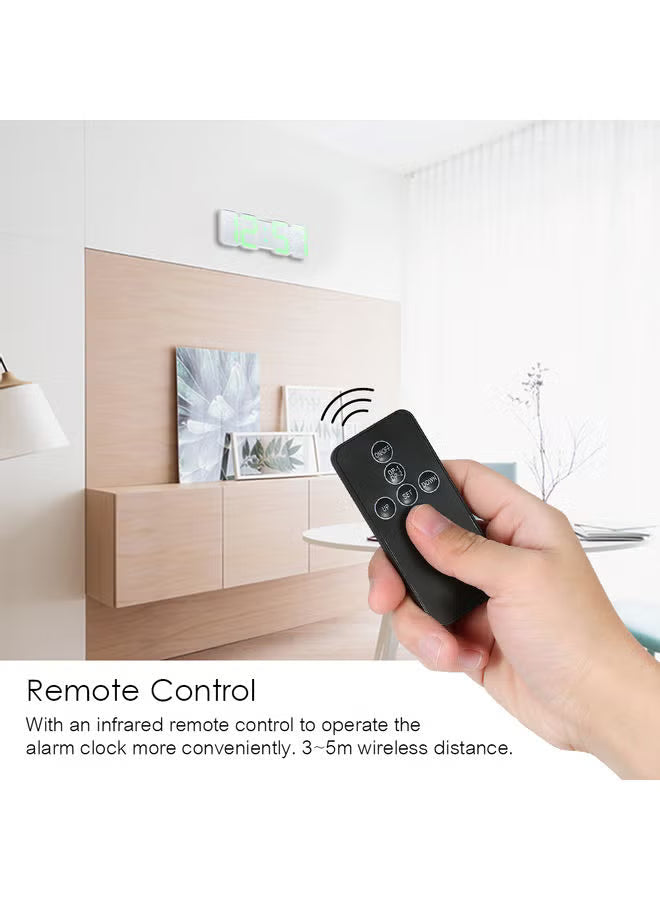 3D Wireless Remote RGB LED Alarm Clock | USB Powered | White | SouqKingdom Saudi Arabia