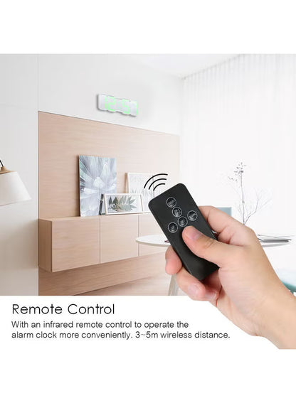 3D Wireless Remote RGB LED Alarm Clock | USB Powered | White | SouqKingdom Saudi Arabia