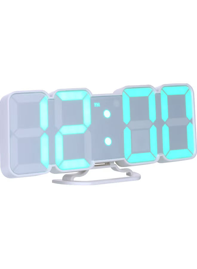 3D Wireless Remote RGB LED Alarm Clock | USB Powered | White | SouqKingdom Saudi Arabia