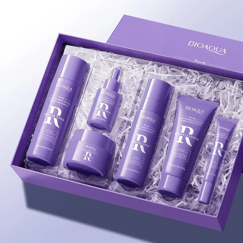 BIOAQUA retinol skincare gift box with cleanser toner serum cream lotion and eye cream