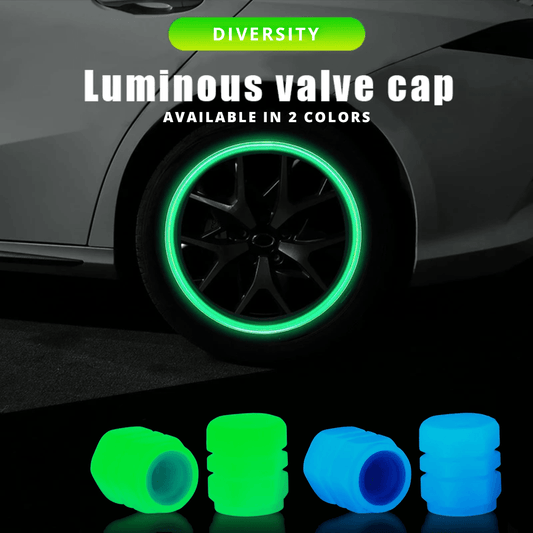 Green Wheel Lights Valve Caps Pack of 4 Saudi Arabia