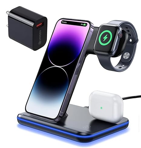 3-in-1 Wireless Charging Station Phone Watch Earbuds Saudi Arabia