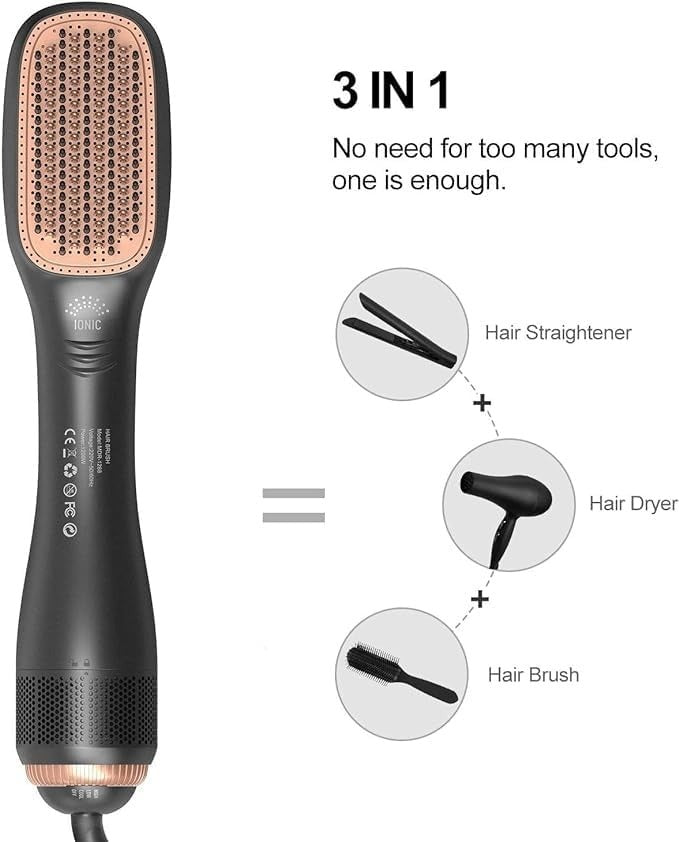 Joy Professional 2-in-1 Hair Styling Brush | Hot Air Hair Dryer & Straightener | Blow Dry & Style Tool | SouqKingdom Saudi Arabia