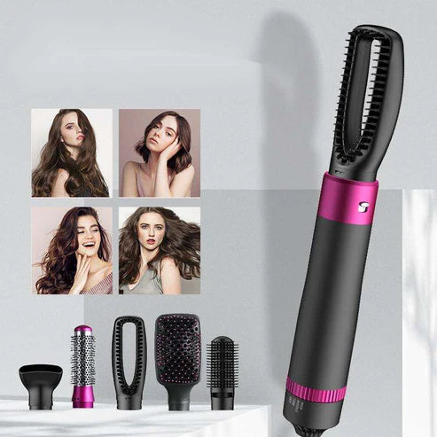 Hot Air Brush Kit 5-in-1 Ionic Hair Styler Grey | SouqKingdom