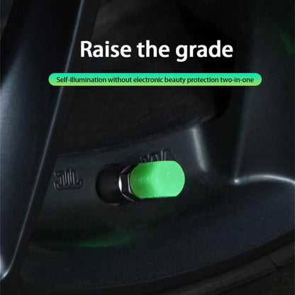 Green Wheel Lights Valve Caps Pack of 4 | SouqKingdom