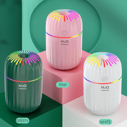 3-in-1 Mini Air Humidifier | USB Aroma Diffuser & Night Light | Quiet 300ml Humidifier for Bedroom, Office & Home
