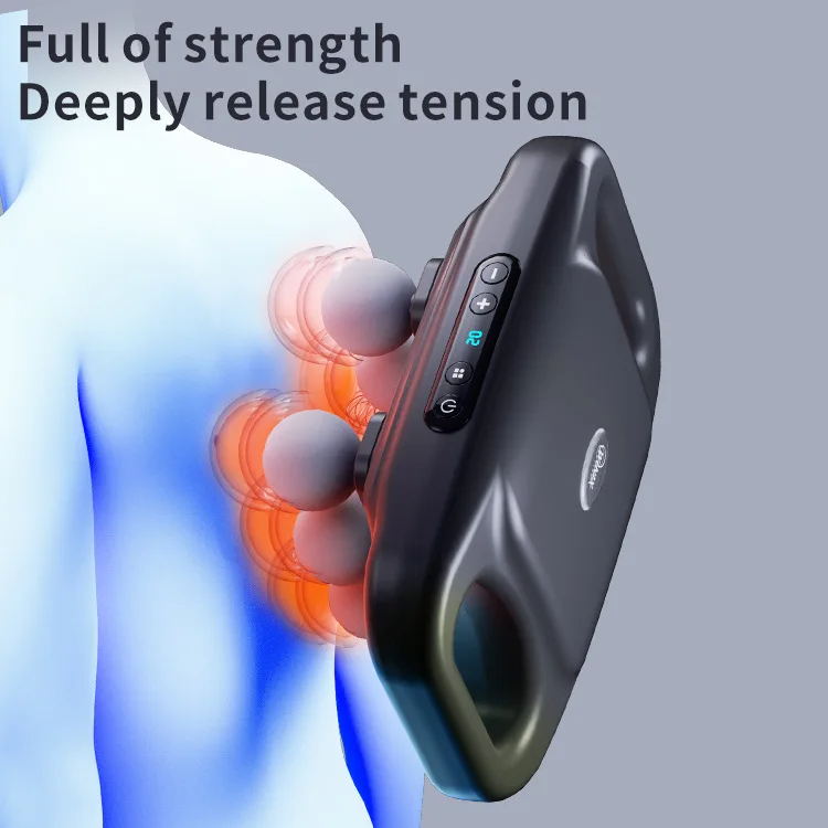 4-Head Deep Tissue Massage Gun | Powerful Percussion Muscle Massager with Intelligent Timing, Long Battery Life, Quiet Design & LED Display