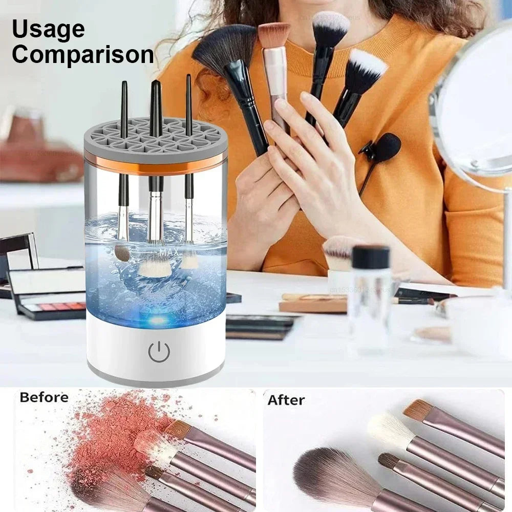 Transparent Automatic Cosmetic Brush Cleaner SouqKingdom