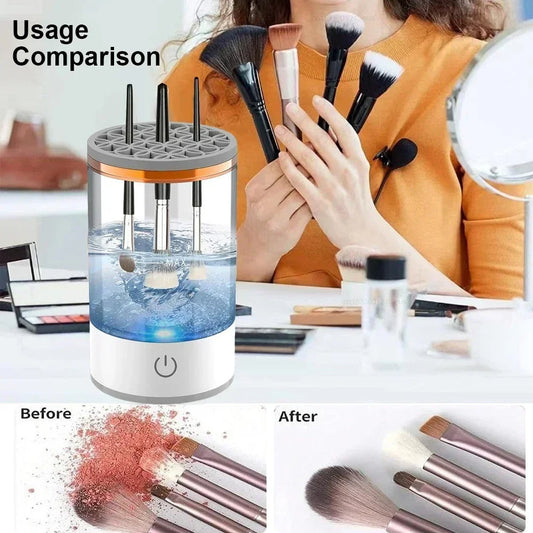 Transparent Automatic Cosmetic Brush Cleaner SouqKingdom