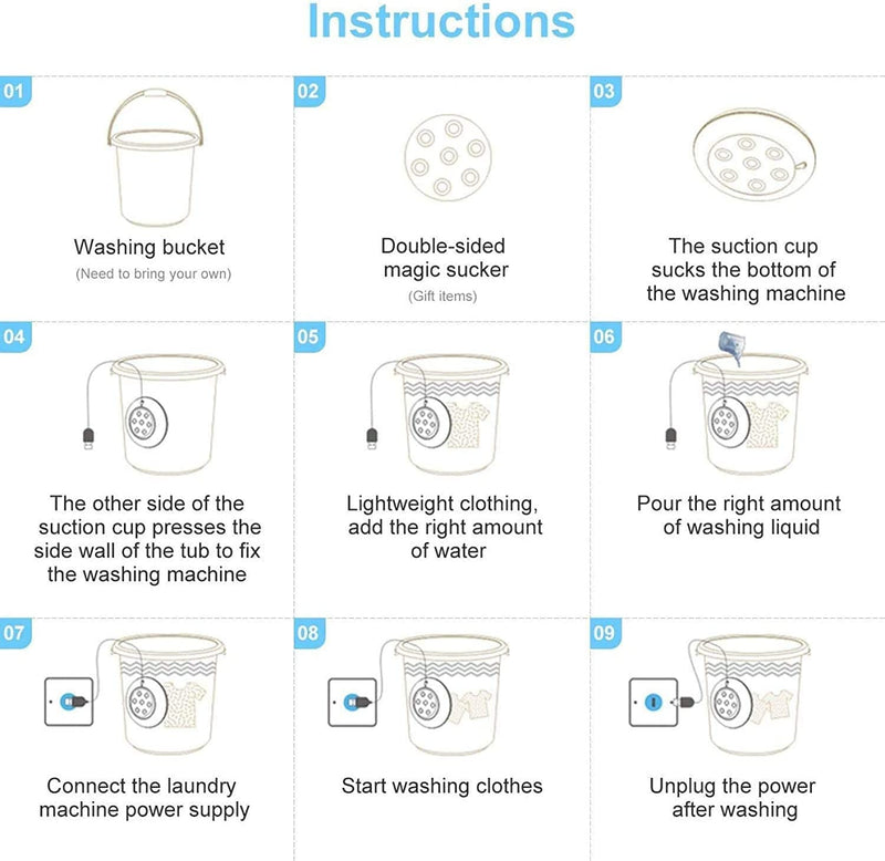 2-in-1 Mini Washing Machine 1kg Capacity | Portable USB Ultrasonic Turbine Washer for Travel, College & Small Spaces