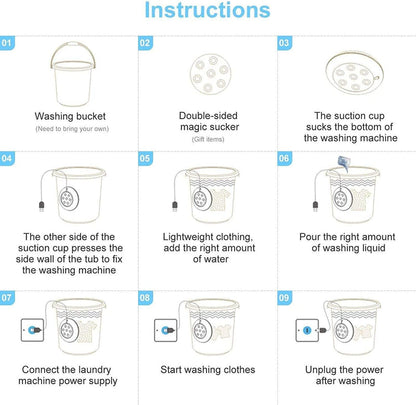 2-in-1 Mini Washing Machine 1kg Capacity | Portable USB Ultrasonic Turbine Washer for Travel, College & Small Spaces
