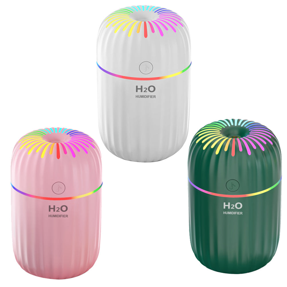 3-in-1 Mini Air Humidifier | USB Aroma Diffuser & Night Light | Quiet 300ml Humidifier for Bedroom, Office & Home