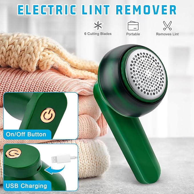 Electric Fabric Shaver & Lint Remover | USB Rechargeable Clothes Defuzzer for Sweaters & Wool | SouqKingdom Saudi Arabia