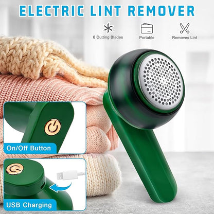 Electric Fabric Shaver & Lint Remover | USB Rechargeable Clothes Defuzzer for Sweaters & Wool | SouqKingdom Saudi Arabia