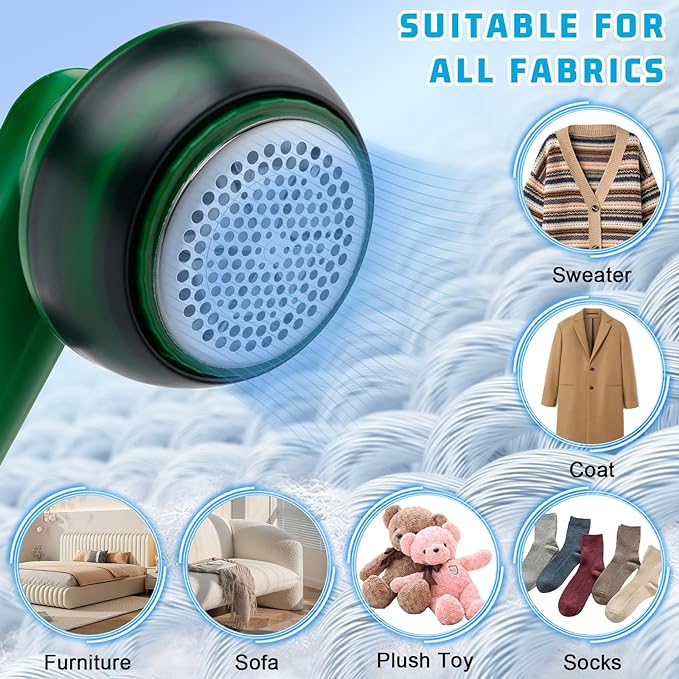 Electric Fabric Shaver & Lint Remover | USB Rechargeable Clothes Defuzzer for Sweaters & Wool | SouqKingdom Saudi Arabia